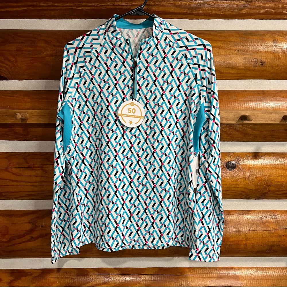 Tail white label Women’s Geometric 1/4 zip Long sleeve Shirt‎